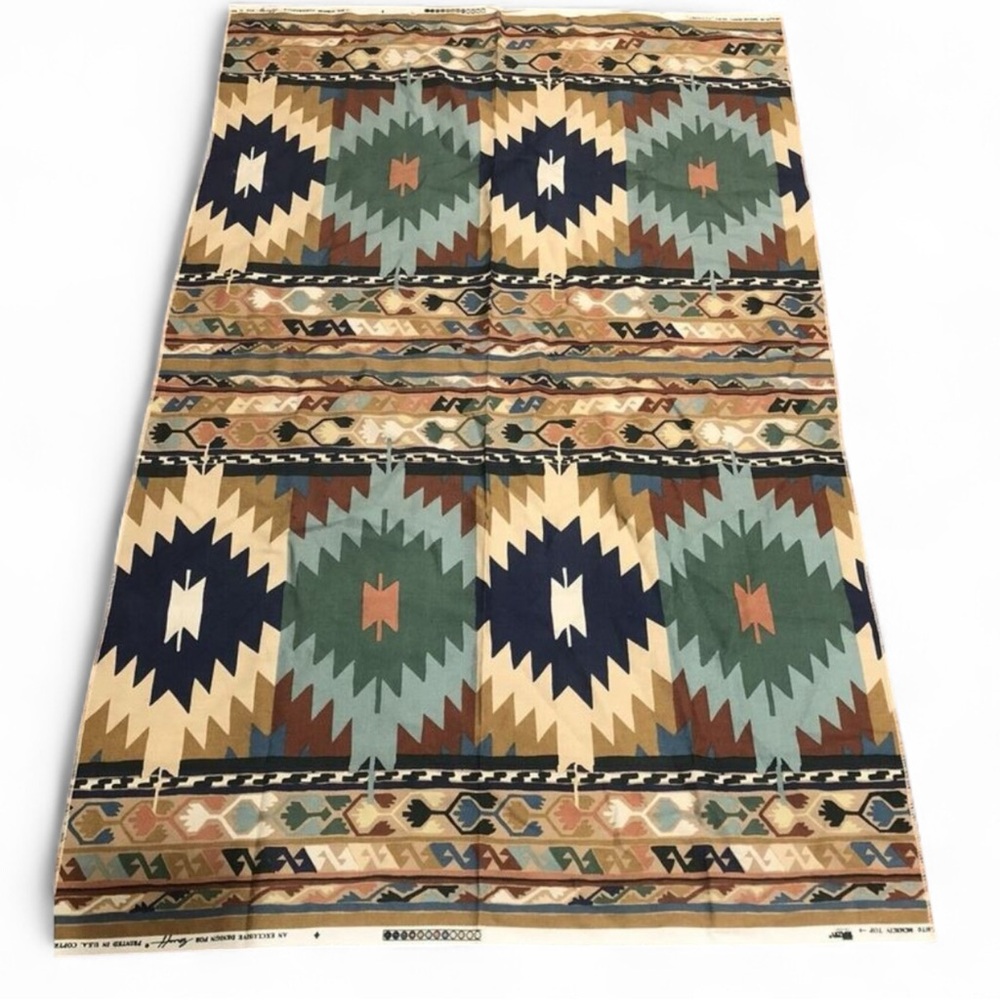 Fabric‎ Remnant Anatolla From Trade Routes Western Aztec Design Printed In USA